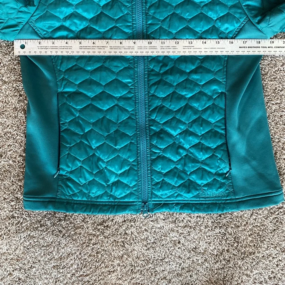 L.L. Bean EUC Teal Thinsulate Mock Collar Mixed Media Puffer Jacket, Women’s S - Picture 7 of 15